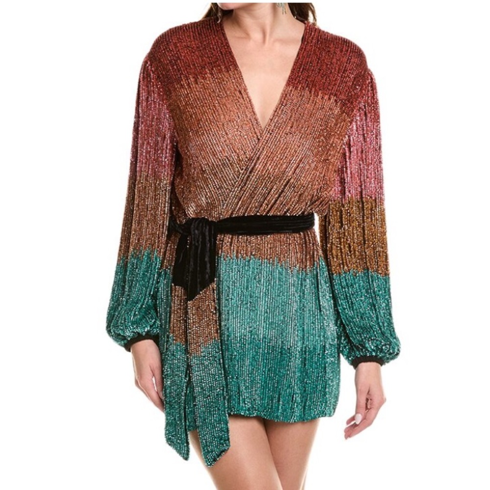 Retrofête Gabrielle Sequin Ombre Mini Dress (XS)